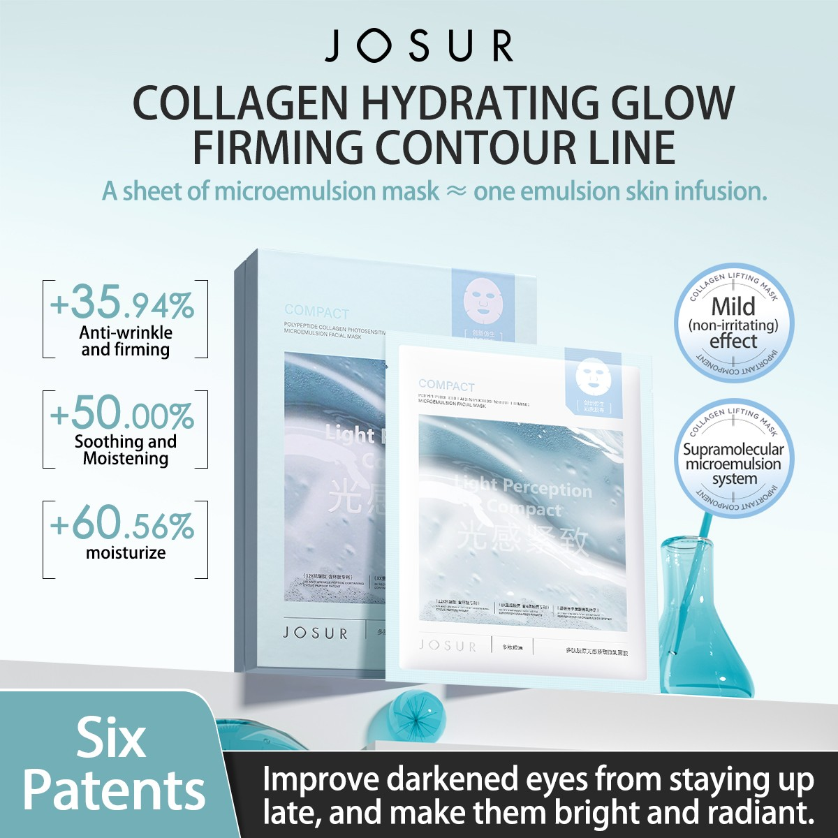 JU401 Peptide Collagen Light-Sensing Firming Microemulsion Mask
