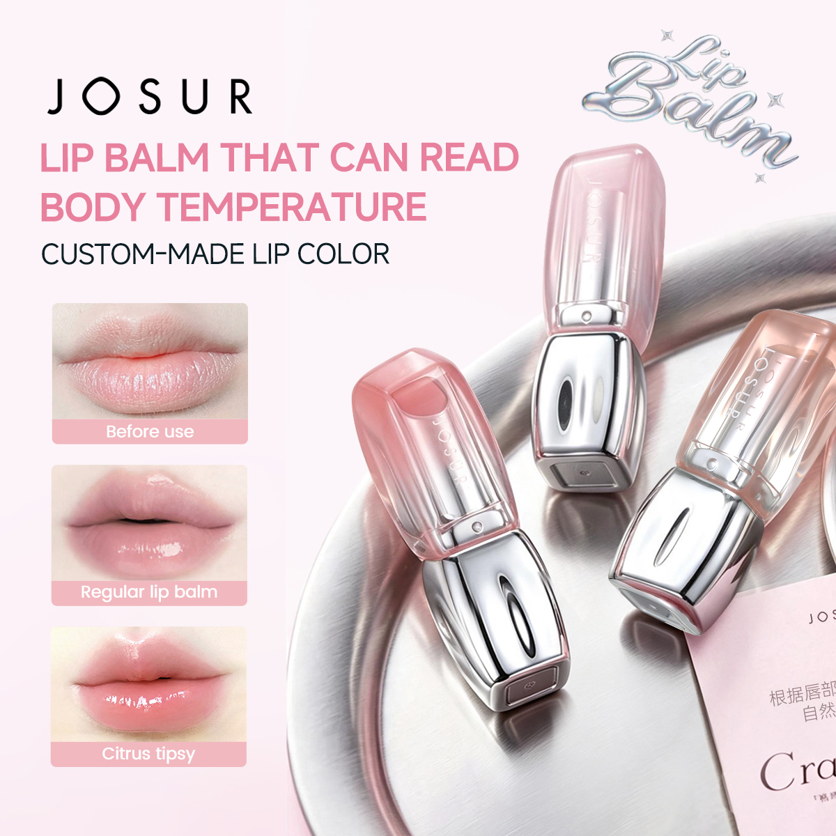 JOSUR JU587 JU588 JU589 Temperature Change Tinted Lip Balm Color-Changing 3g
