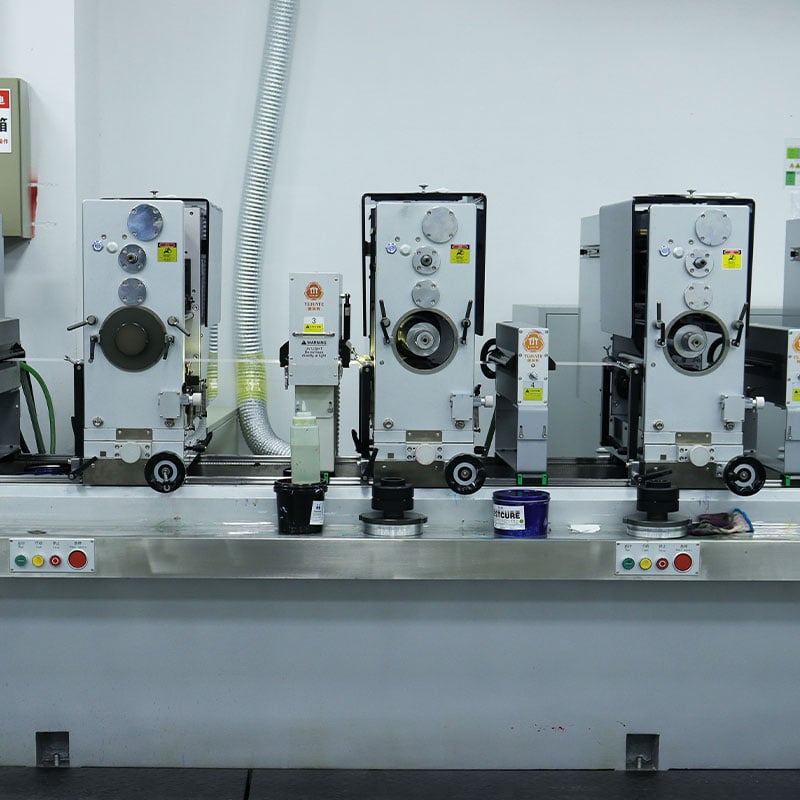 Die cut sticker printing production line with rotary printing machines