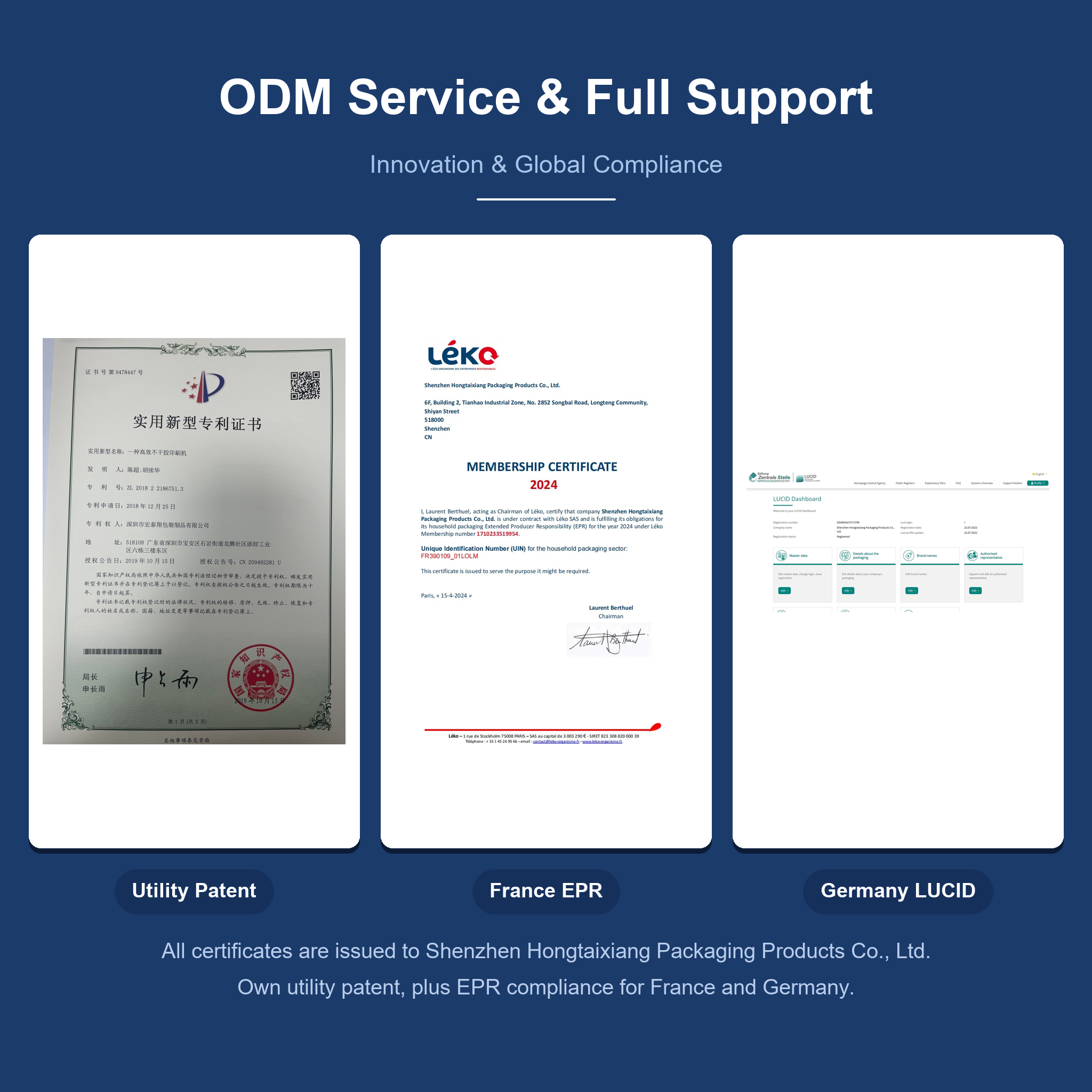 Serviciu ODM și suport complet