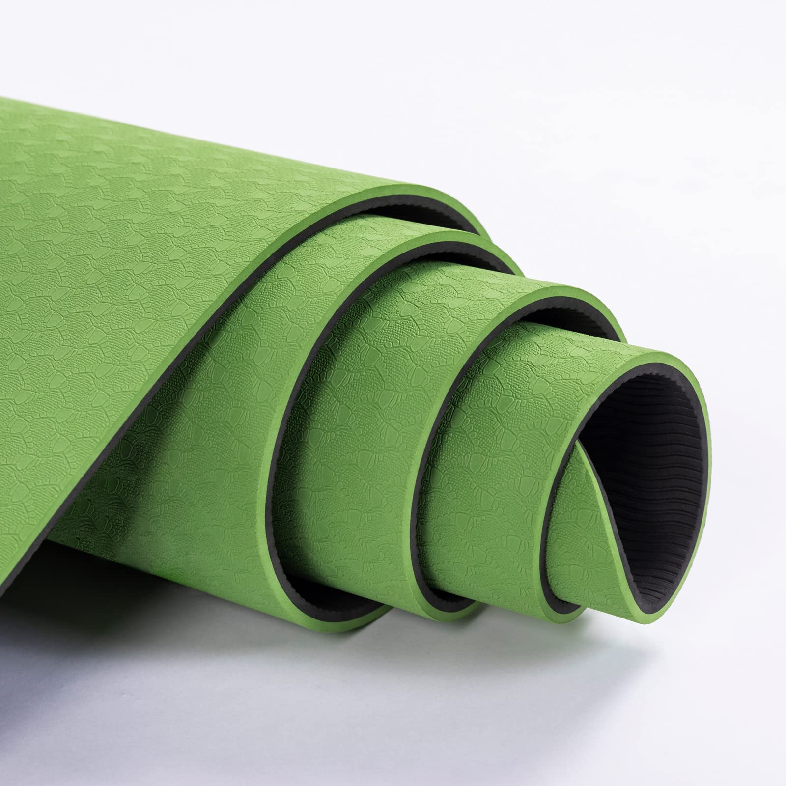 How does a yoga mat enhance stability during balance exercises?
