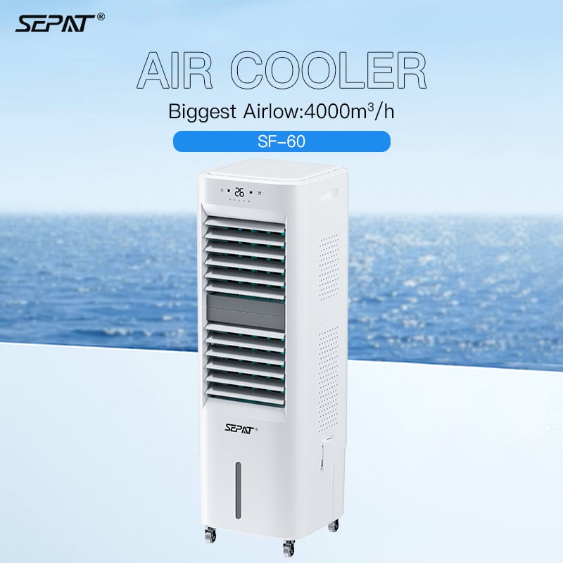 China Manufacturer SEPAT SF-60 Portable Evaporative Air Cooler | 4000m³/h Airflow & 25L Water Tank
