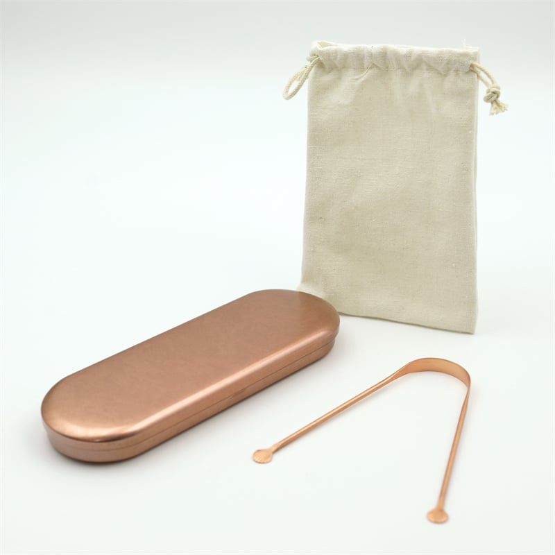 Natural Antibacterial Copper Tongue Cleaner Pure Copper Tongue Scraper Zero Waste Oral Care Tool