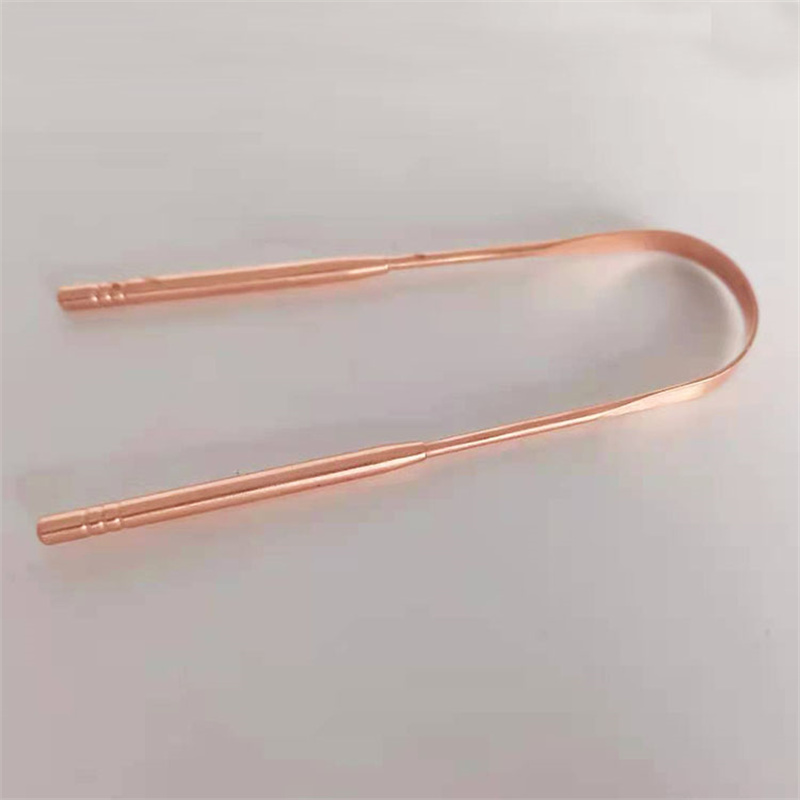 Natural Antibacterial Copper Tongue Cleaner Pure Copper Tongue Scraper Zero Waste Oral Care Tool
