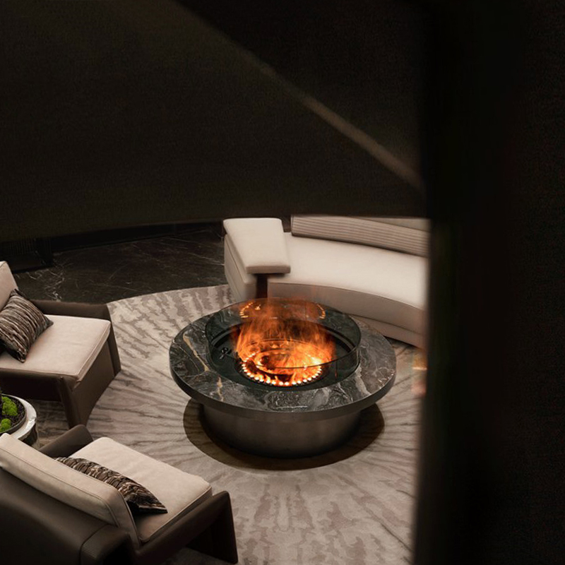 Round 3D Water Vapor Fireplace | MEISU.CH