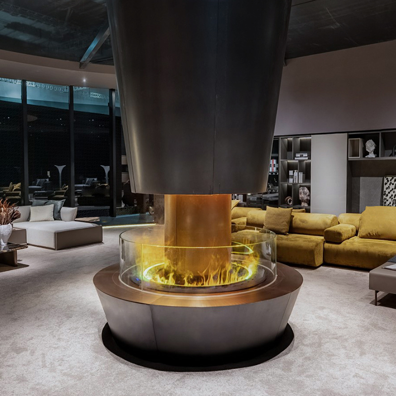 Curved 3D Water Vapor Fireplace | MEISU.CH
