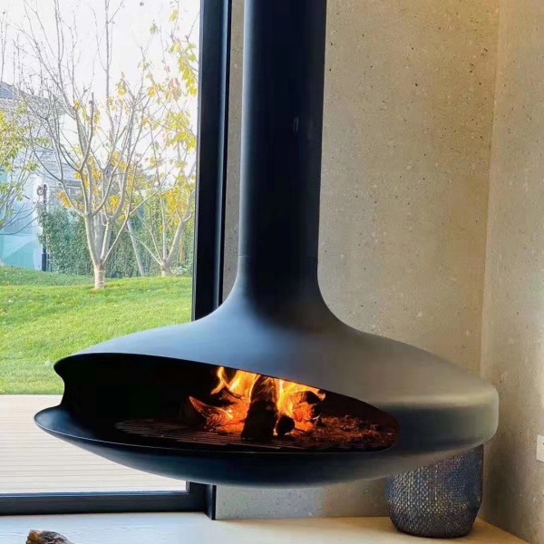 What are the Trending Designs in Wood Burning Suspended Fireplaces?
