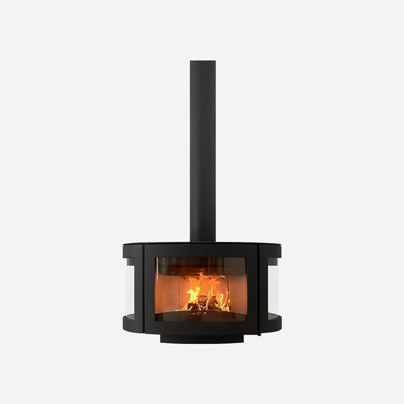 Kaius 900mm Suspended Wood Burning Fireplace