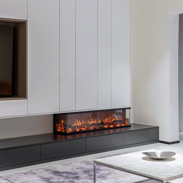 Three-Sided Electric Fireplaces