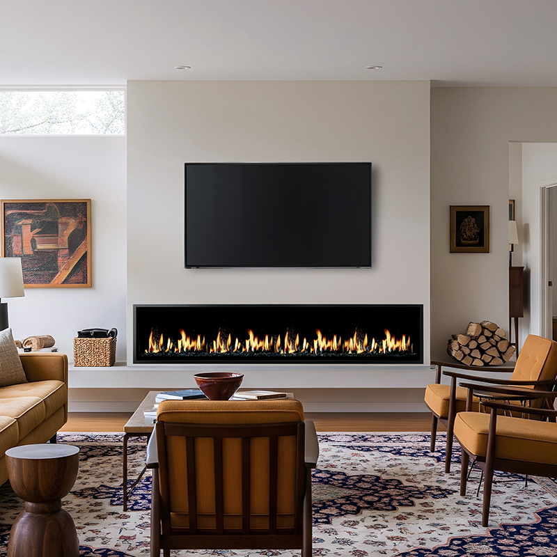Extra-Long Gas Fireplaces | MEISU.CH