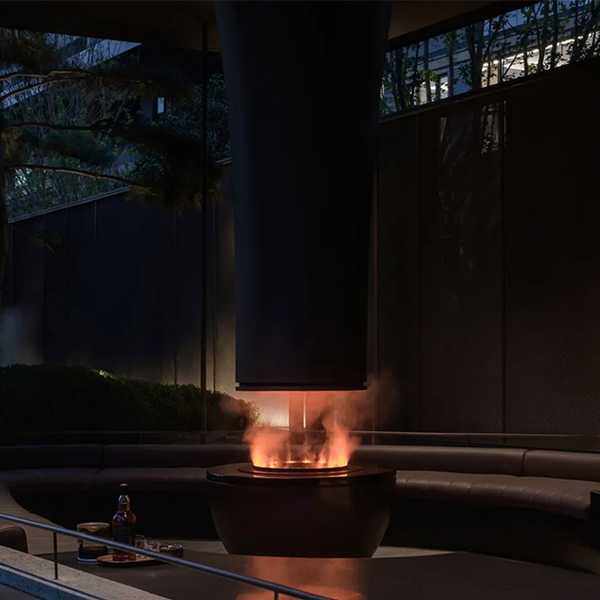 Round 3D Water Vapor Fireplace