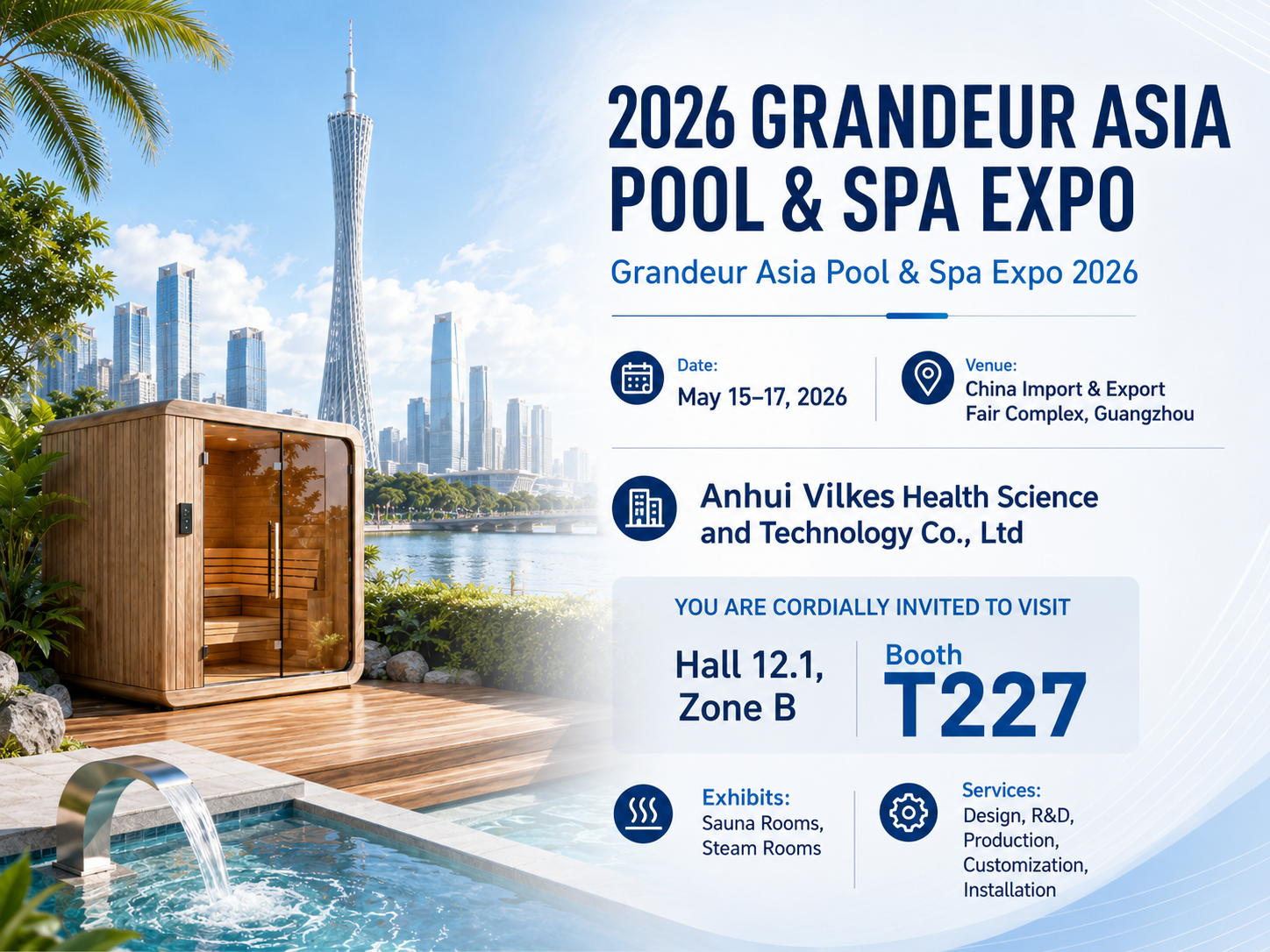 Meet us at Asia Pool & Spa Expo 2026! Booth T227 Let’s talk saunas in May 15th.
