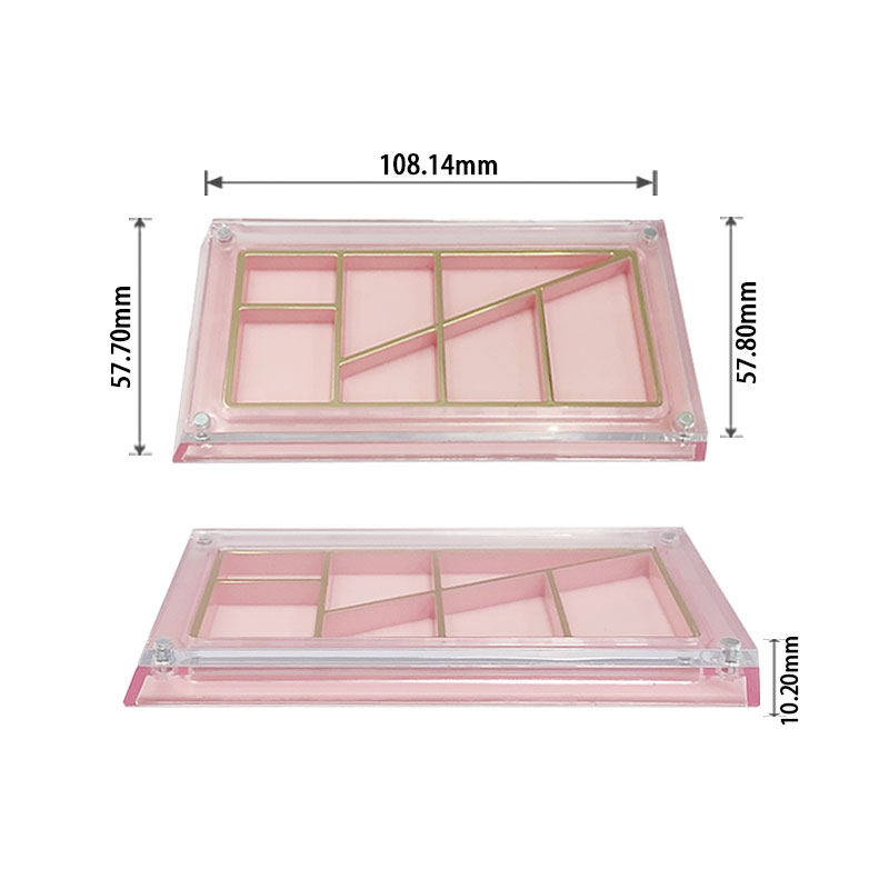 Boîtier compact rectangulaire magnétique pour palette de fards à paupières à 7 couleurs, en ABS, à couvercle détachable, boîtier cosmétique pour fard à joues en poudre