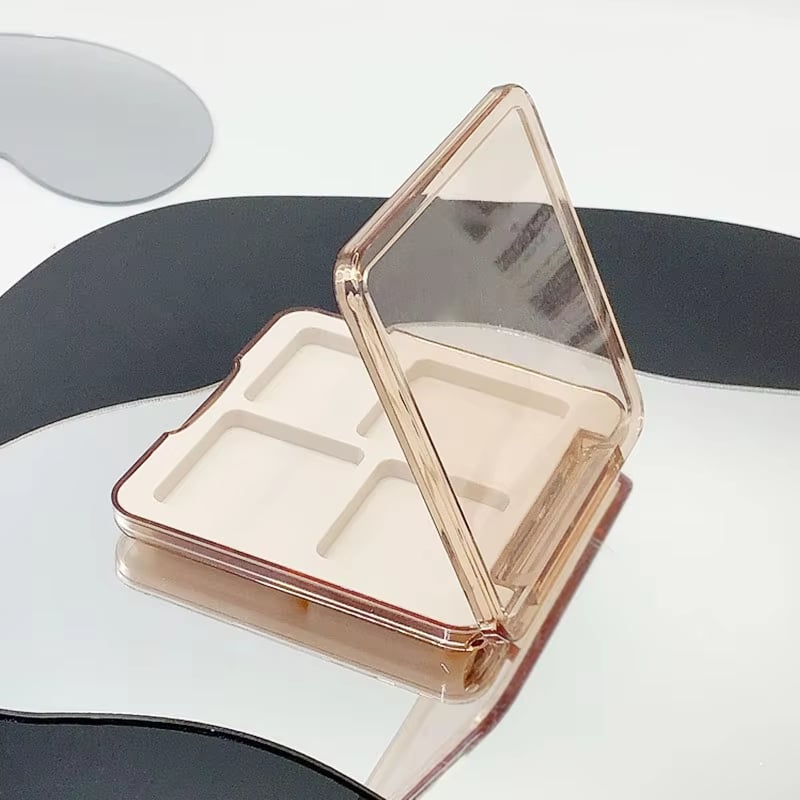 15g Four-Pan Square ABS Contour Palette Case Empty Cosmetic Compact for Eyeshadow Blush Bronzer Highlighter Pressed Powder Packaging