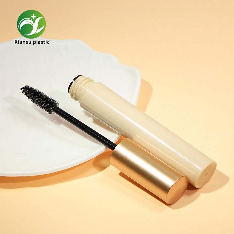 5 ml luxe goudglans ABS-mascaratube met schroefkwast – lege wimperserumbuisverpakking, goudgeëlektroplateerde deksel cosmetische container voor mascara, wimperserum en private label