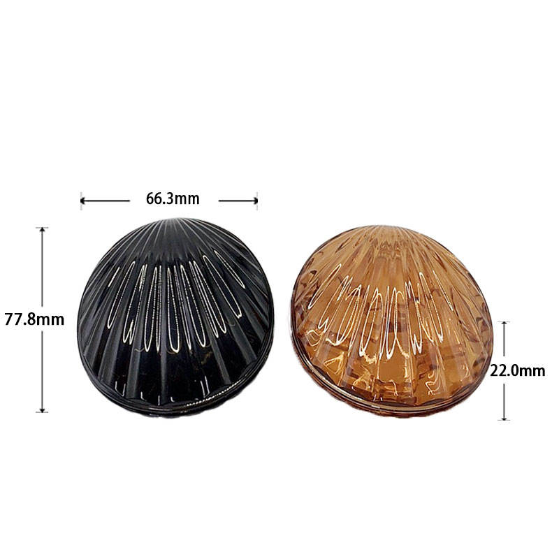 boîtier cosmétique compact en forme de coquillage pour palette de teint à 4 couleurs, en PP à couvercle rabattable, boîtier pour contouring et illuminateur/fard à joues