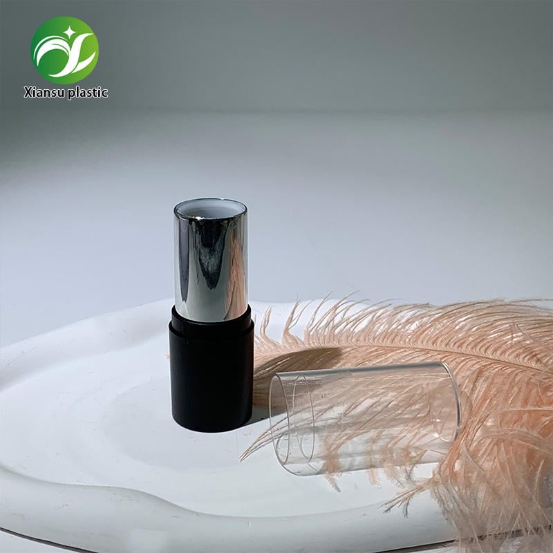 tube rond vide pour rouge à lèvres en ABS, noir, 3 g, emballage personnalisable pour baume à lèvres, destiné à la fabrication cosmétique OEM/ODM