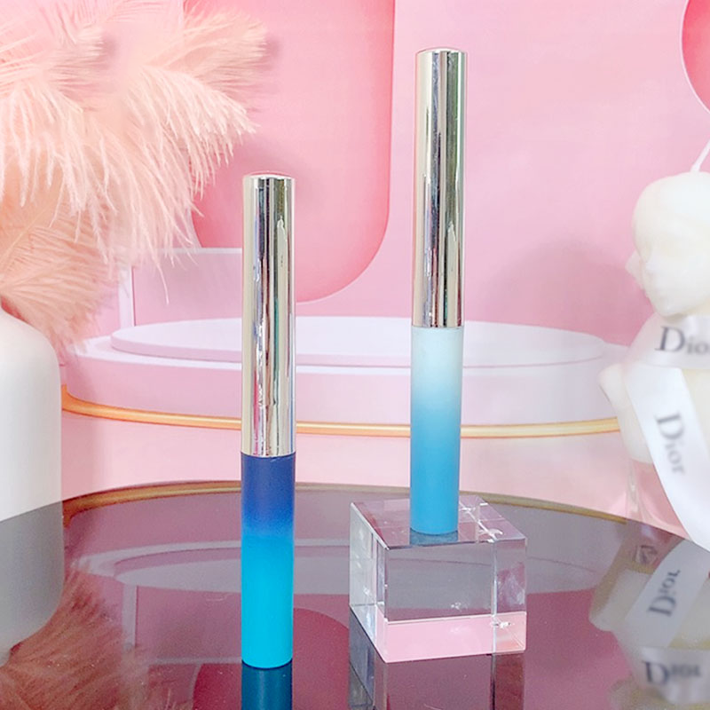 2.5ml Round Mascara Tube PETG AS Silver Electroplated Empty Lash Serum Container with Brush