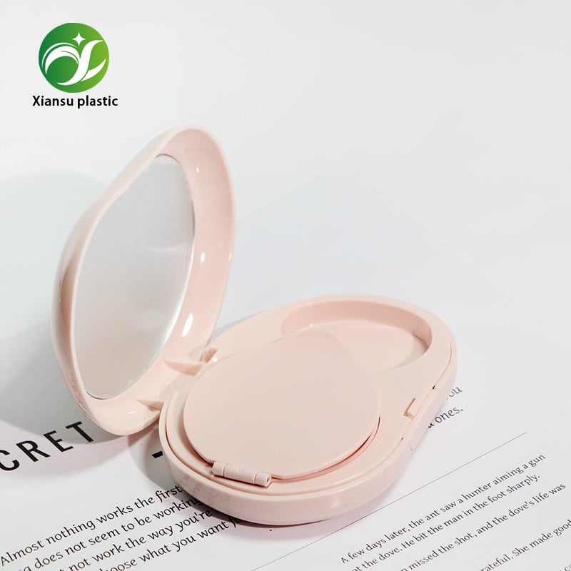Macaron Pink ABS Air Cushion Compact Case with Mirror & Puff Compartment Empty BB Cushion Foundation Packaging for OEM ODM