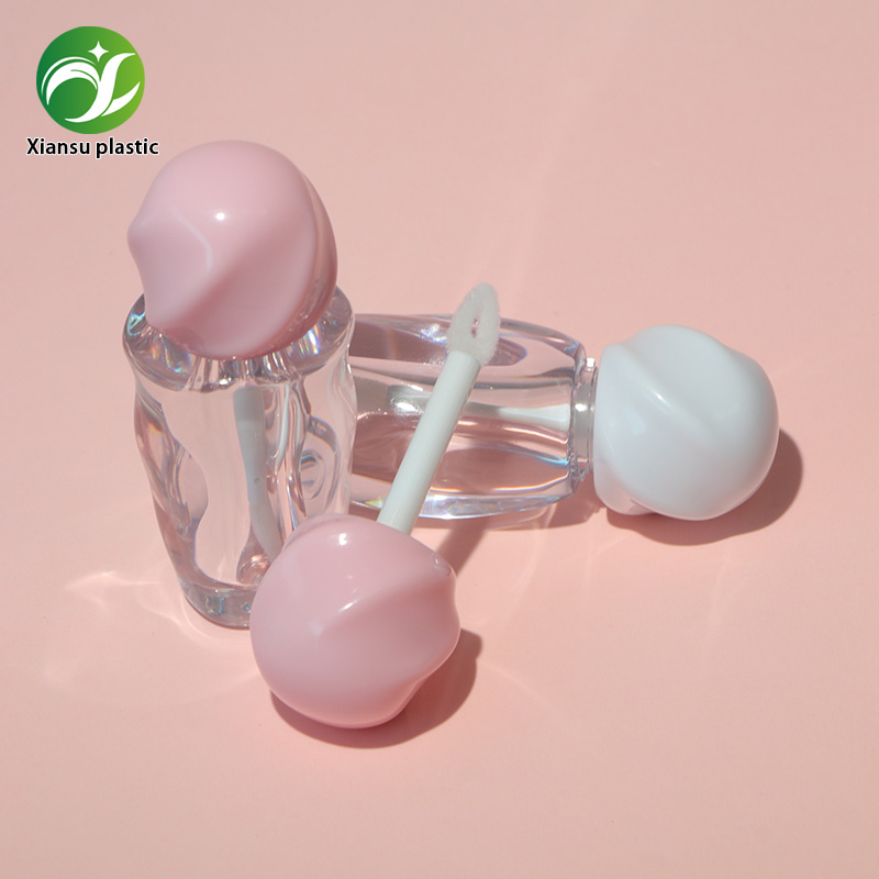 tube irrégulier de 3 ml pour baume à lèvres transparent, contenant rond vide pour huile pour lèvres en ABS/AS, emballage cosmétique personnalisé