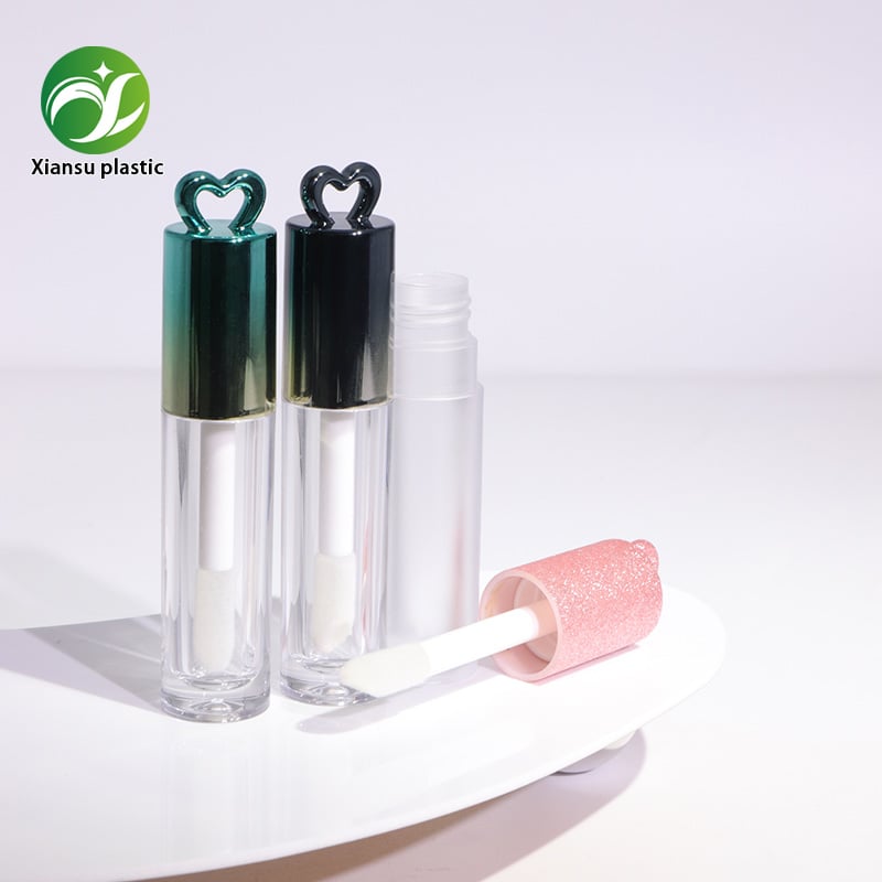 3 ml hartvormige gegalvaniseerde lipglossbuis van ABS, ronde lege lipoliecontainer, op maat gemaakte cosmetische verpakking voor groothandel