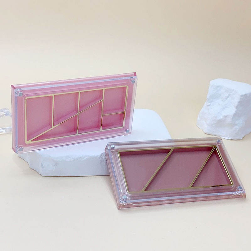 Rectangular Magnetic Compact Case Eyeshadow Palette 7 Color ABS Detachable Lid Cosmetic Blush Powder Case
