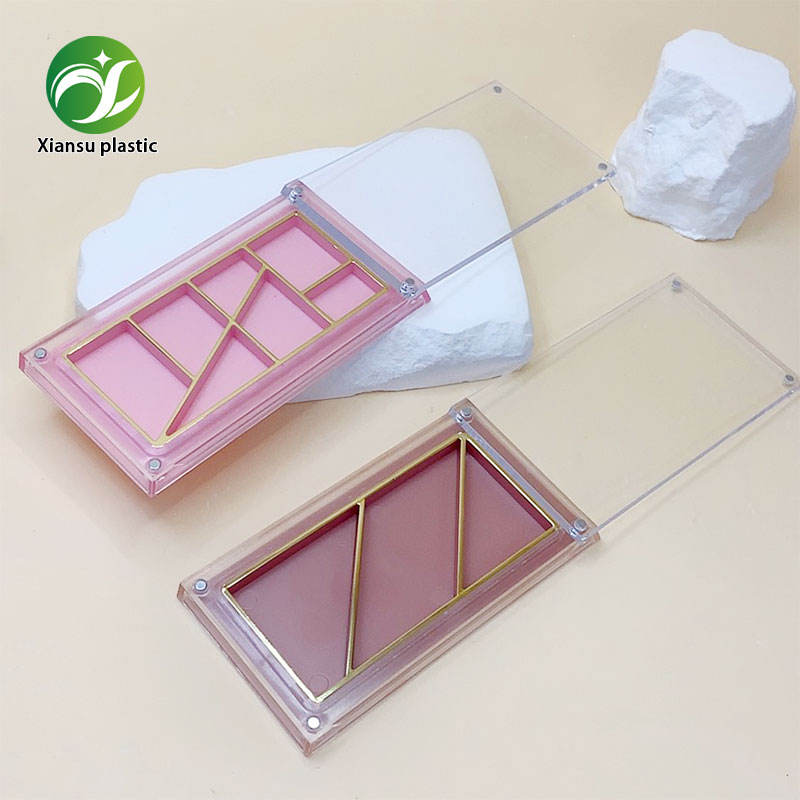 Rectangular Magnetic Compact Case Eyeshadow Palette 7 Color ABS Detachable Lid Cosmetic Blush Powder Case