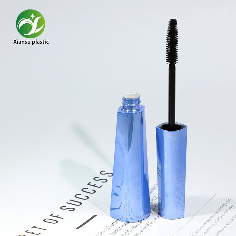 Gradient Metallic ABS Mascara Tube with Brush Applicator – Electroplated Empty Eyelash Cosmetic Container for Custom Logo, Private Label Makeup and Premium Eye Makeup Packaging