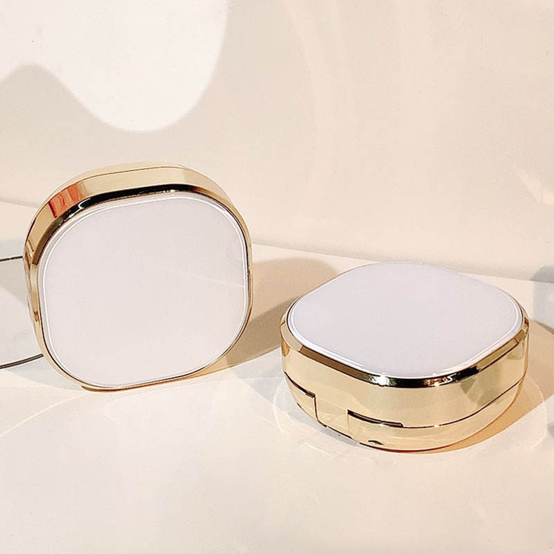 15g Square BB Air Cushion Case ABS Gold Plated Compact Foundation CC Cream Cosmetic Packaging