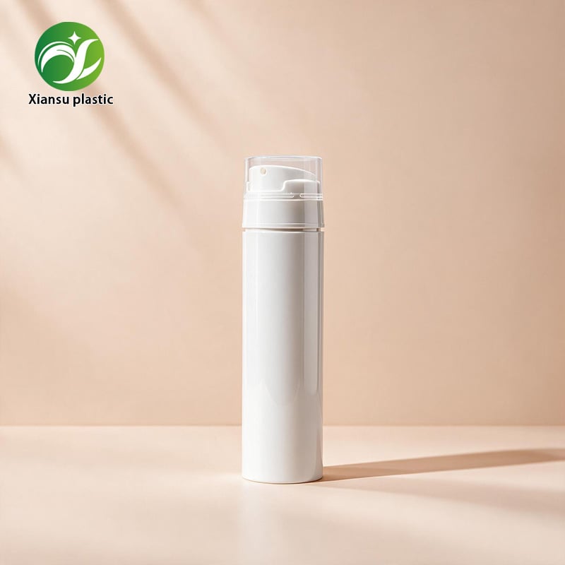 Press-Type Airless Pump Lotion Bottle Leak-Proof Vacuum Dispenser With Clear Protective Cap For Skincare