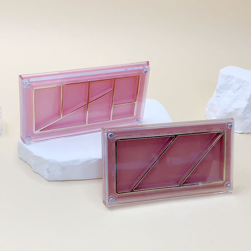 Rectangular Magnetic Compact Case Eyeshadow Palette 7 Color ABS Detachable Lid Cosmetic Blush Powder Case