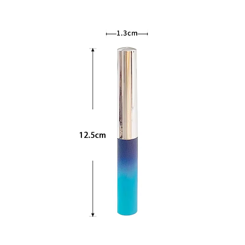 tubo per mascara rotondo da 5 ml in PETG/AS, contenitore vuoto per siero per ciglia con rivestimento elettrodepositato argenteo e pennello