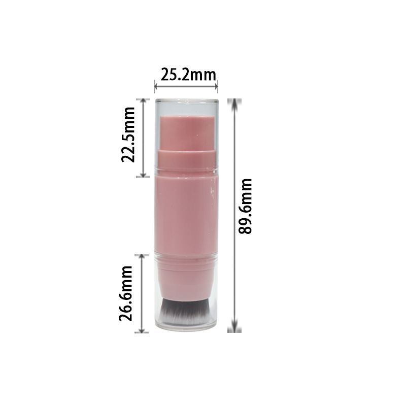 10 ml, pojemnik do kremu konturowego i highlightera z dwoma końcówkami z tworzywa ABS, różowy galwanizowany pojemnik z pędzelkiem, kosmetyczny pojemnik