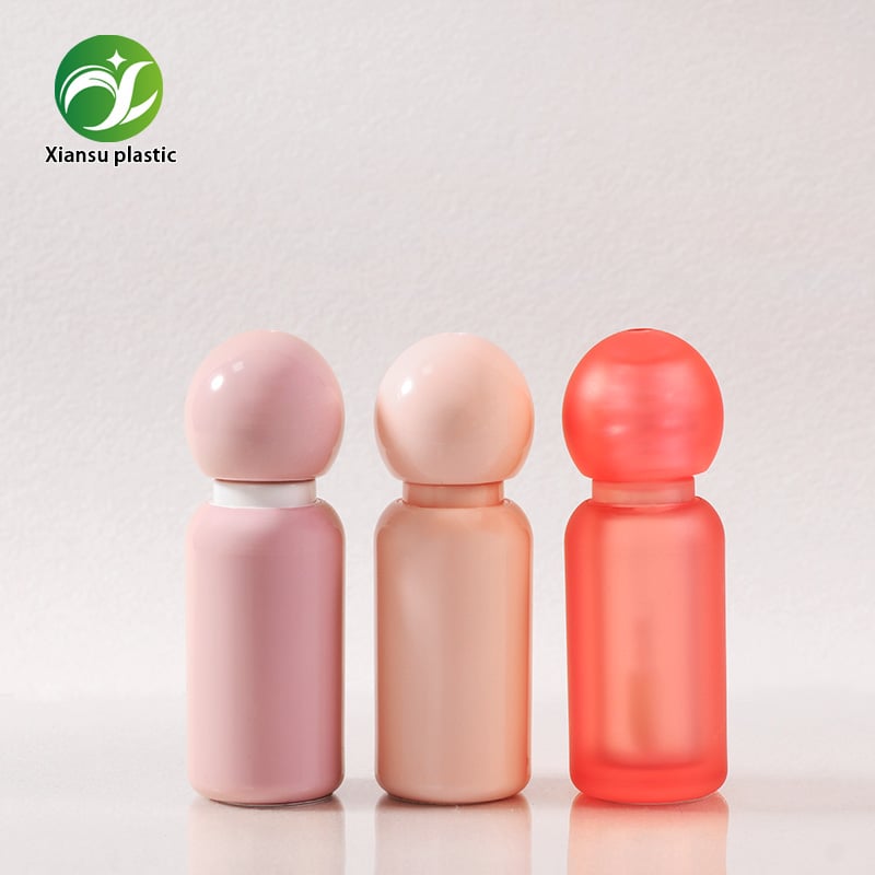 Spherical Dome Cap Empty Lip Gloss Tube Cute Rounded Top Lipgloss Container With Applicator Wand Makeup Packaging