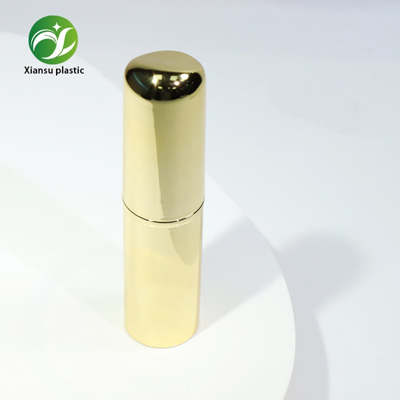 8ml Gold Slanted Cap Contour Stick Container in ABS Custom Blush, Bronzer & Highlighter Stick Packaging with Silk Screen Printing