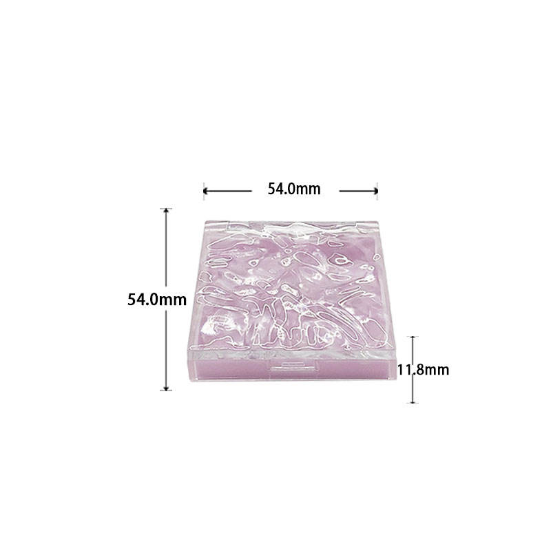 boîtier vide pour correcteur à 4 couleurs, en AS transparent violet ondulé de 12 g, boîtier polyvalent pour maquillage, emballage cosmétique compact personnalisé