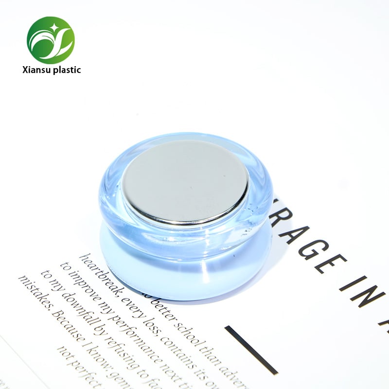 6ml ABS Mini Round Lip Balm Jar Blue Pink Cosmetic Container Small Cream Jar Eye Cream Lip Mask Empty Skincare Packaging for Travel Size Beauty