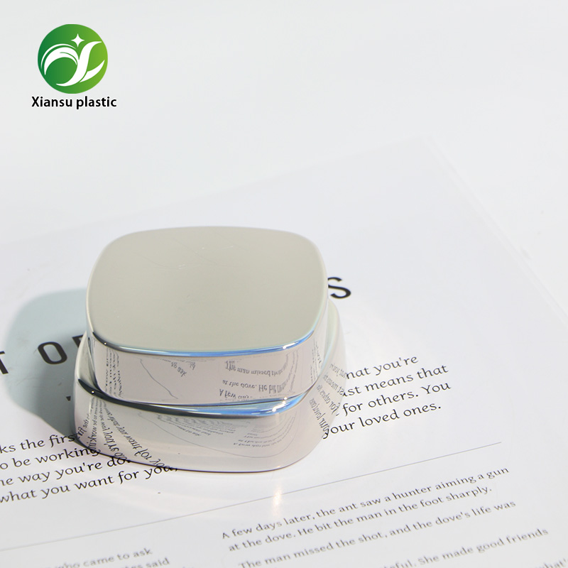 20ml Square Cream Jar ABS Electroplated Silver Rose Gold Cosmetic Container OEM ODM Skincare Packaging