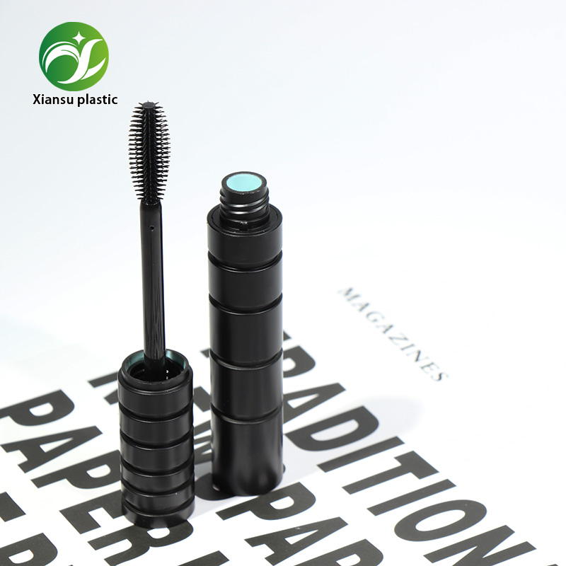 2.6.5ml Bamboo Style Mascara Tube ABS Round Glossy Black Red Eyelash & Brow Container