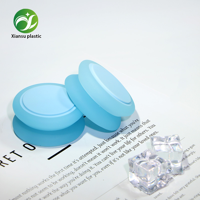 6ml Round Lip Balm Jar ABS Transparent Blue Cosmetic Container Screw Cap Mini Skincare Packaging Custom