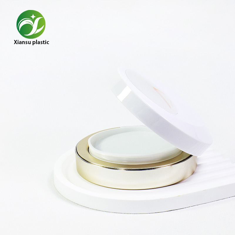 Electroplated Silver Air Cushion Compact Case Round Foundation Container With Mirror & Puff Holder For Makeup Packaging