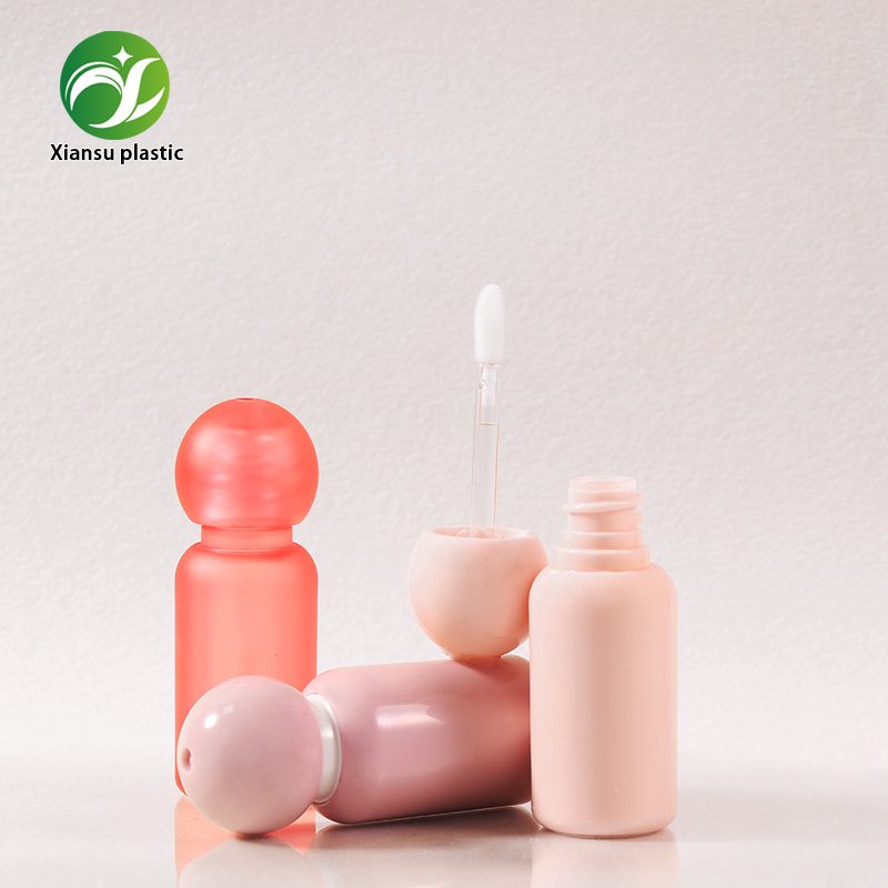 Spherical Dome Cap Empty Lip Gloss Tube Cute Rounded Top Lipgloss Container With Applicator Wand Makeup Packaging