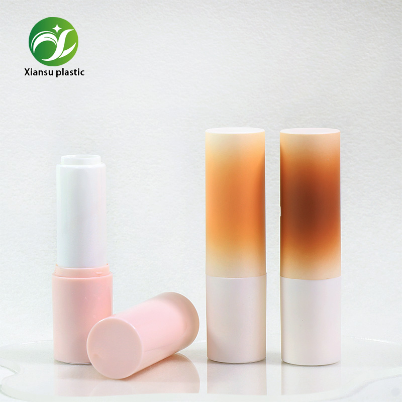 Matte Gradient Cylindrical Empty Lipstick Tube Twist Up Lip Balm Container Soft Color Transition Makeup Packaging