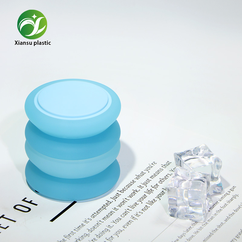 6ml Round Lip Balm Jar ABS Transparent Blue Cosmetic Container Screw Cap Mini Skincare Packaging Custom