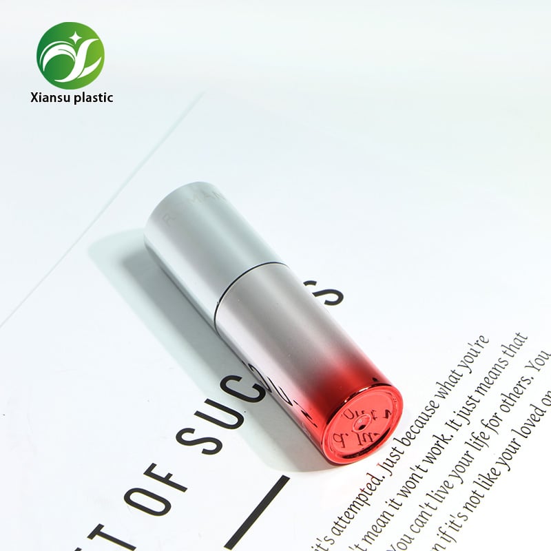 tube rond de 3 ml pour baume à lèvres transparent électrodéposé, contenant vide pour huile pour lèvres en ABS, emballage cosmétique sur mesure (OEM)
