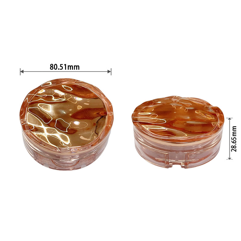 hộp bột phấn rời tròn 10g, dạng nắp lật gợn sóng PP, có gương, vỏ bao bì mỹ phẩm trống, tùy chỉnh