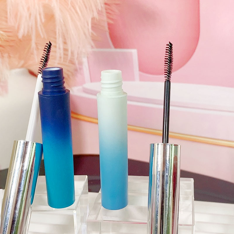 2.5ml Round Mascara Tube PETG AS Silver Electroplated Empty Lash Serum Container with Brush