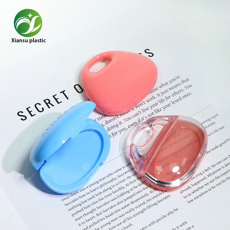 Portable Blush & Contour Compact Case Oval Glossy Powder Container with Hanging Hole for Custom Cosmetic Packaging