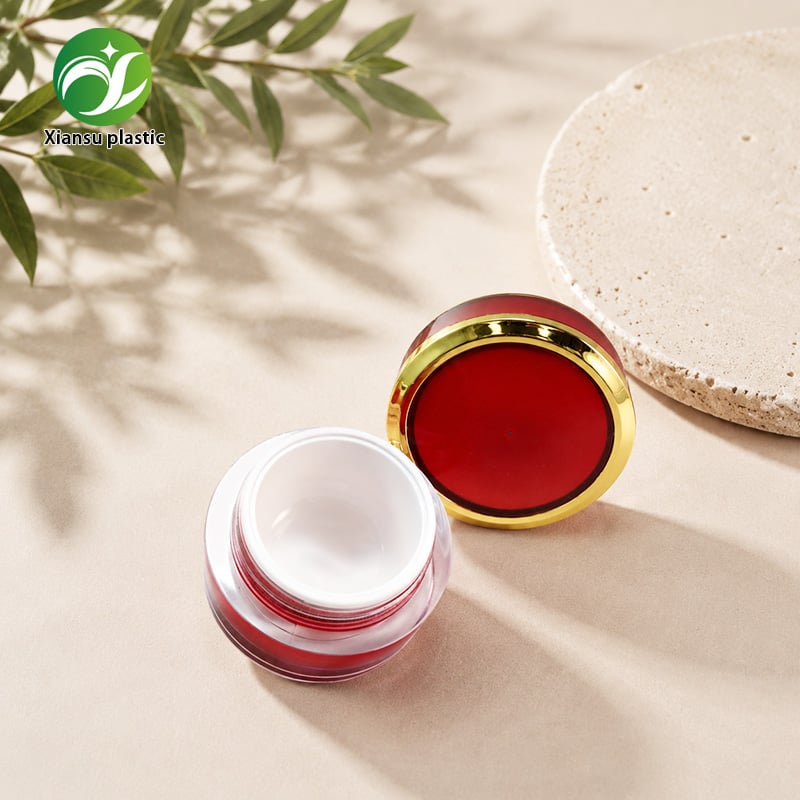Luxe ronde ABS-crèmejar van 30 ml met roodgouden gegalvaniseerde afwerking – lege huidverzorgingsverpakking met schroefdop voor gezichtscrème, vochtinbrengende crème, masker en cosmetische verpakking