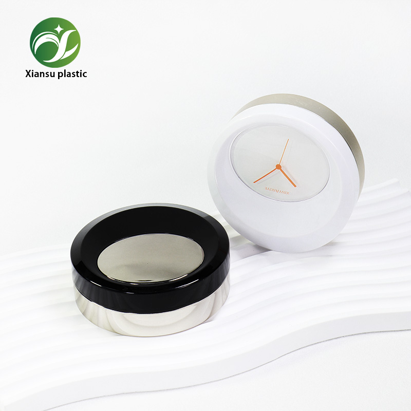 Electroplated Silver Air Cushion Compact Case Round Foundation Container With Mirror & Puff Holder For Makeup Packaging